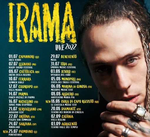 Irama, giovedì 7, apre il gran finale del Rugby Sound Festival