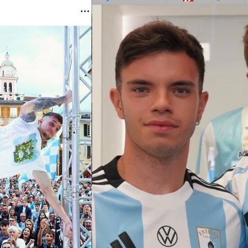 B, si balla. A lato Ndrecka e Castelli (foto dal sito della Virtus Entella)