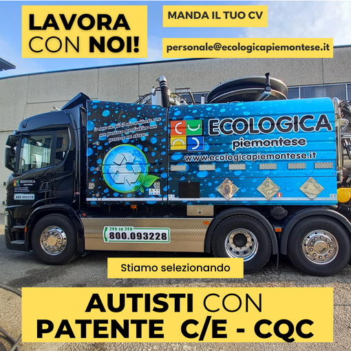 Annuncio di lavoro: proseguono le selezioni della figura di autista in Ecologica Piemontese