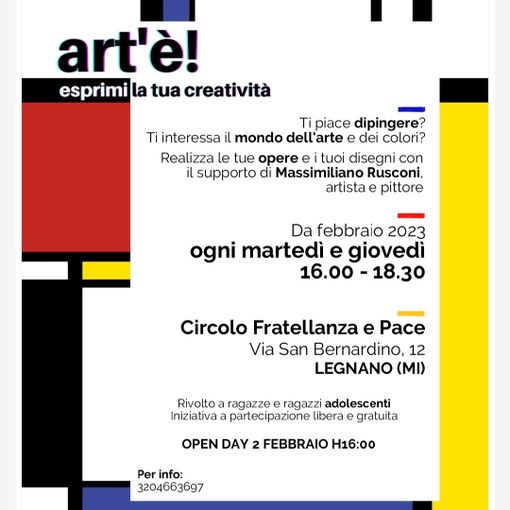 Art’è: con Massimiliano Rusconi un mondo a colori per gli adolescenti al Circolone di Legnano