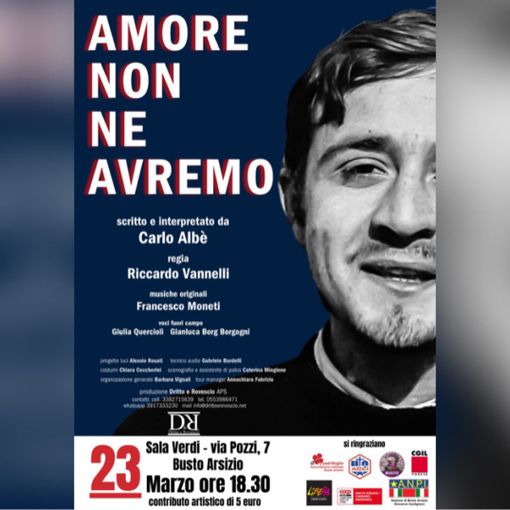 “Amore non ne avremo. Una notte con Peppino Impastato”, lo spettacolo per ricordare le vittime di mafia