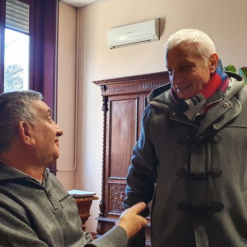L'assessore Cislaghi (a sinistra) e il sindacalista Liguori