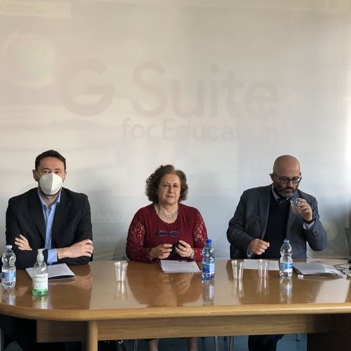 Da sinistra: il consigliere provinciale Simone Longhini, la presidente Rosa Ferrazzi e il direttore Salvatore D’Arrigo