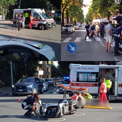 Serata di incidenti a Busto Arsizio: motociclista ferito, pedone investito