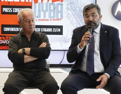 Coach Julio Velasco e il presidente Uyba Giuseppe Pirola