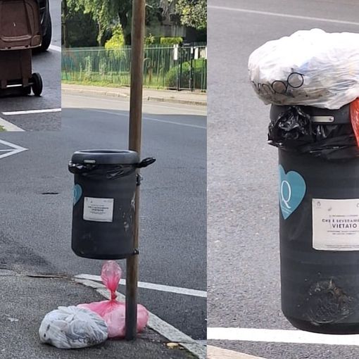 Sacchi rossi ieri e oggi in via Mameli