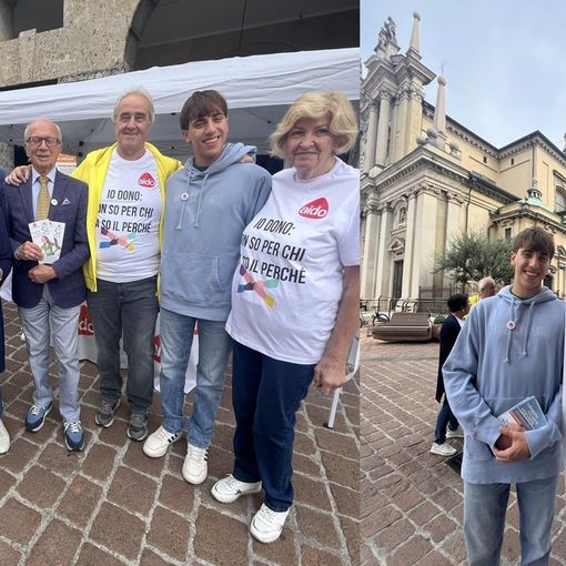 Medici schierati con l'Aido a Cuori Insieme e il giovane Riccardo