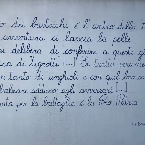 La scritta sul Pro Patria Museum