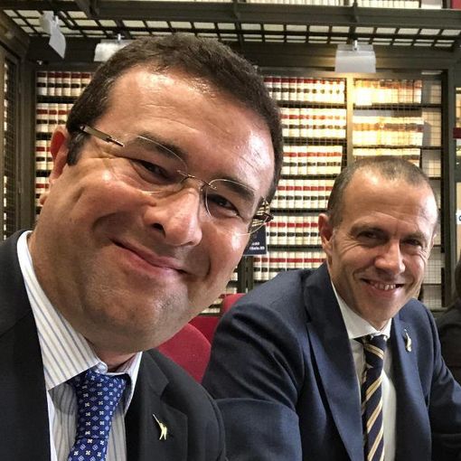 Da sinistra, i parlamentari Candiani e Romeo