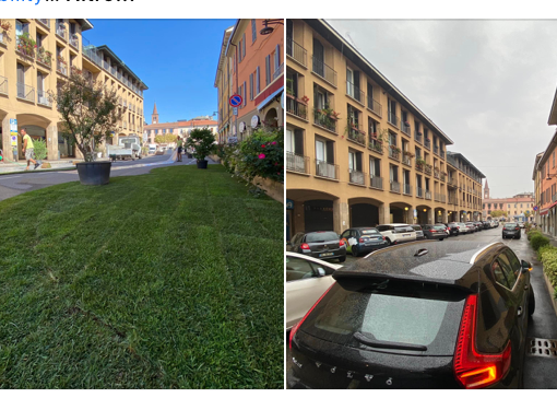 Le due foto postate dall'architetto Daniele Geltrudi