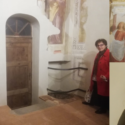Ginetto Grilli guida nella Chiesa, la gente accorre per concerto e affreschi. La vicesindaco Maffioli