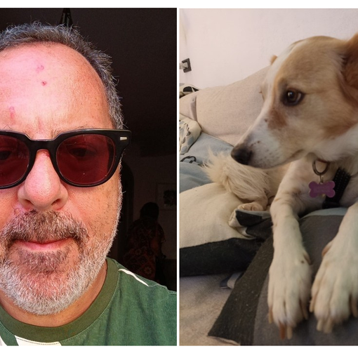 Antonio Corrado e la sua cagnolina Bimba
