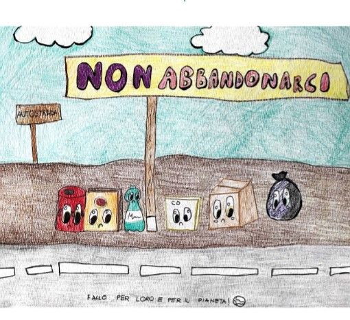 I disegni degli alunni diventano dei manifesti contro l'abbandono dei rifiuti
