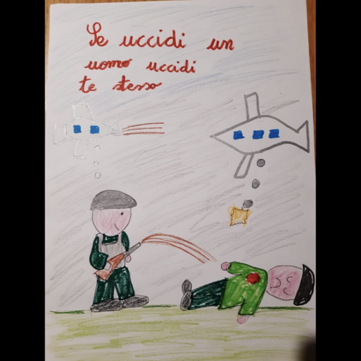 Con la matita contro la guerra: «Se uccidi un uomo, uccidi te stesso»