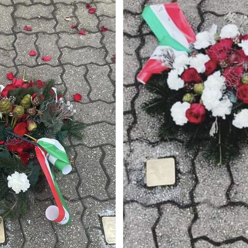 Il vaso della Memoria dura poche ore: «Avete dimostrato ancora una volta quanto siete cretini»