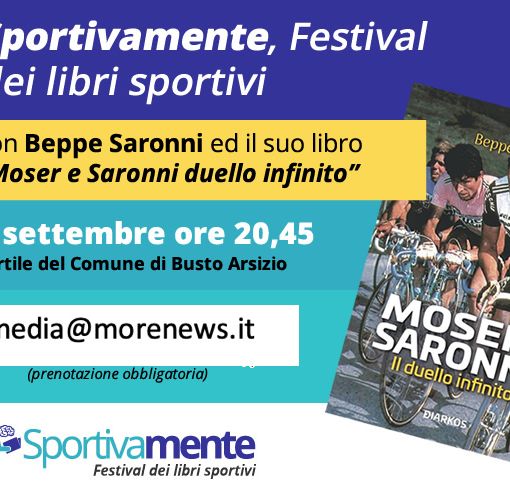 Il 2 settembre &quot;pedalando&quot; a Busto tra le pagine di vita con Beppe Saronni