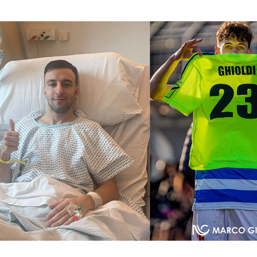 Ghioldi dopo l'operazione e la foto di Ferri che mostra la sua maglia, scattata da Marco Giussani, diffusa dalla Pro Patria