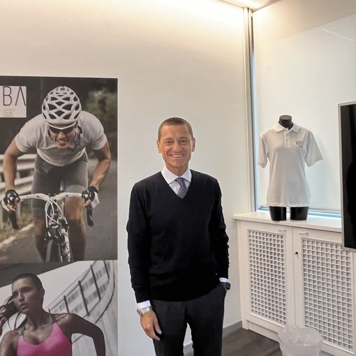 Brugnoli nella sua azienda, la Tiba Tricot di Castellanza
