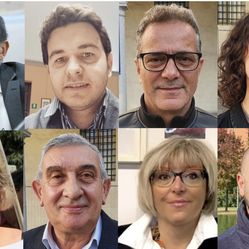 In alto a sinistra il sindaco Antonelli. Poi, in senso orario, Folegani, Albani, Maffioli, Sabba, Colombo, Cislaghi e Reguzzoni In alto a sinistra il sindaco Antonelli. Poi, in senso orario, Folegani, Albani, Maffioli, Sabba, Colombo, Cislaghi e Reguzzoni