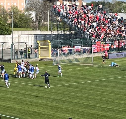 Il gol della Pro Patria arrivato poco dopo la rete del Piacenza