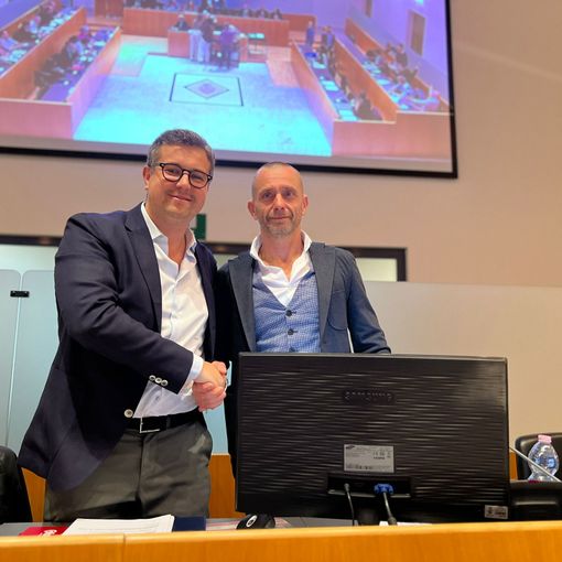Andrea Cassani e Marco Colombo in aula consiliare