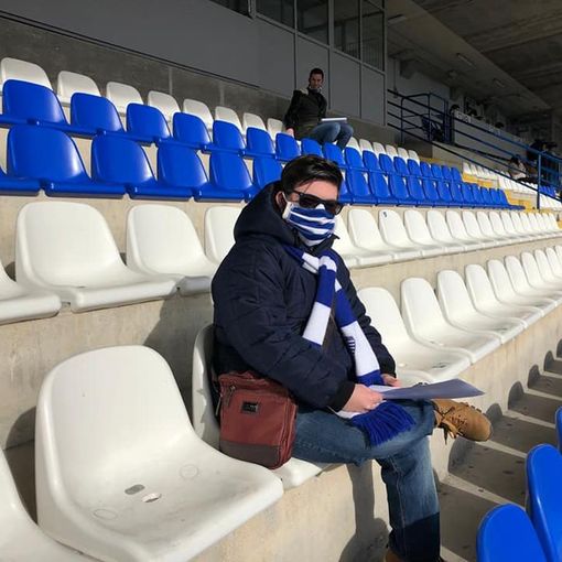 Daniele De Grandis, in tribuna allo stadio Speroni: ora sogna di tornare insieme a tutti gli amici