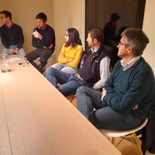 Da sinistra, Cesare Coppe (Cèv), Michele Bisaccia (Lista Silvestrini), Anna Zambon (Pd), Massimo Gnocchi (Ocg), Giovanni Pignataro (Pd)