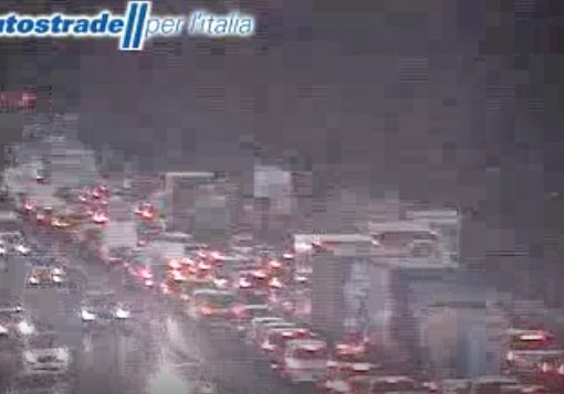 La situazione traffico vista dalla webcam di Autostrade per l'Italia