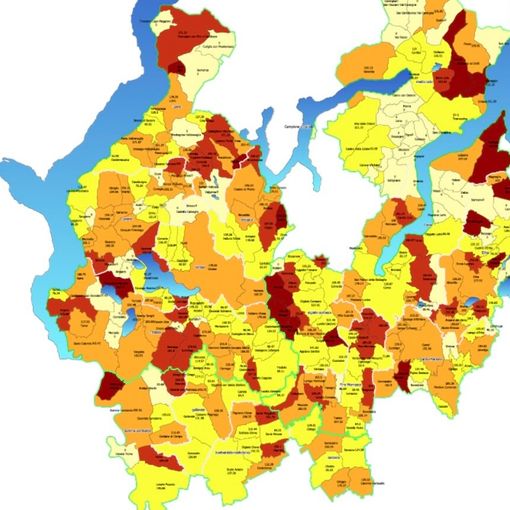 La mappa del Coronavirus nel Varesotto: nel Luinese e in zona Malpensa l'incidenza più alta, Varese e Busto in calo
