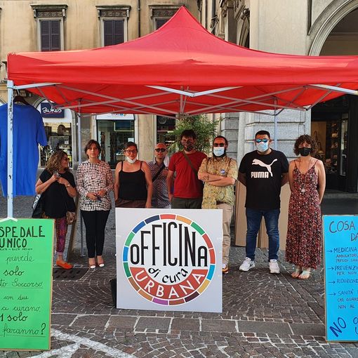 Officina di cura urbana in piazza a Gallarate contro l'ospedale unico