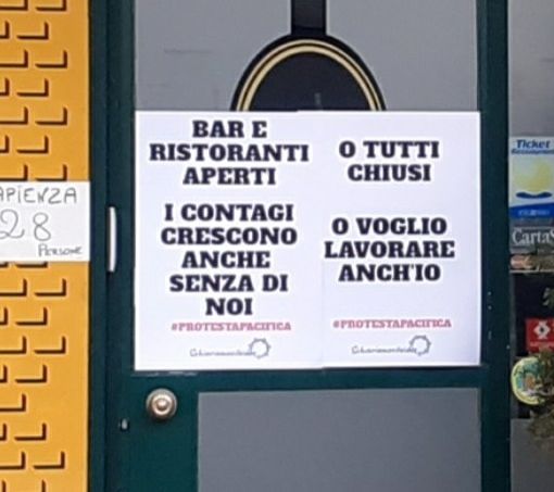 La protesta dei ristoratori a Busto