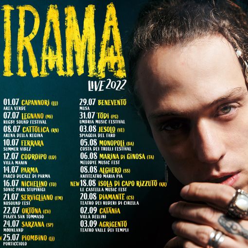Irama, giovedì 7, apre il gran finale del Rugby Sound Festival