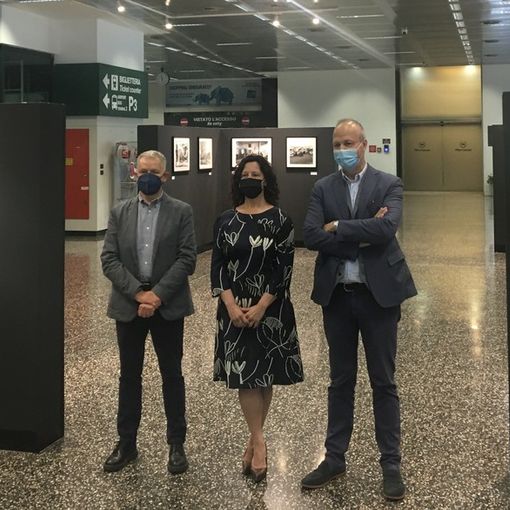 La presentazione della mostra fotografica a Malpensa con Luciano Bolzoni, Manuela Maffioli e Claudio Argentiero (nelle altre foto anche la Soglia Magica)