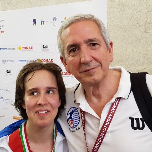 La schermista paralimpica Laura Tosetto e il maestro Giancarlo Toran