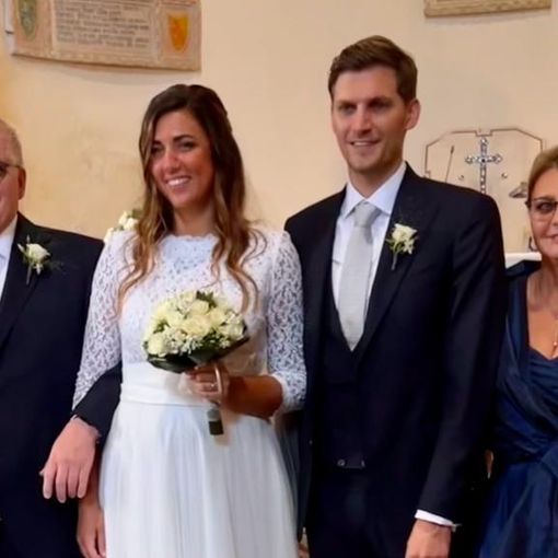 Federica e il suo Leonardo, con i genitori di lui Claudio e Nicoletta