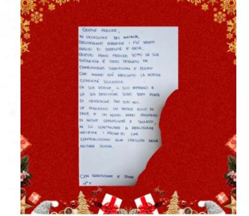 Natale di gratitudine: la lettera di una classe del Verri alla nuova preside