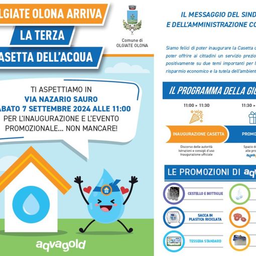 In centro a Olgiate arriva una casetta dell’acqua