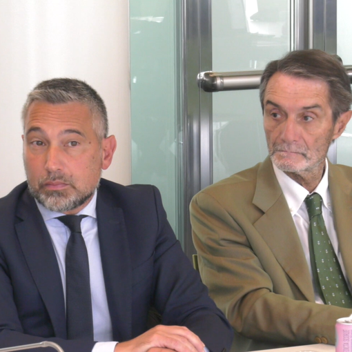 Fontana (a destra) e Lucente all'incontro odierno a Palazzo Lombardia