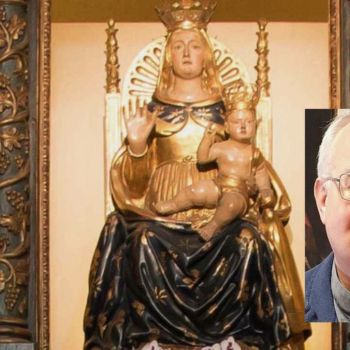 La Madonna nell'Aiuto e nel riquadro monsignor Pagani