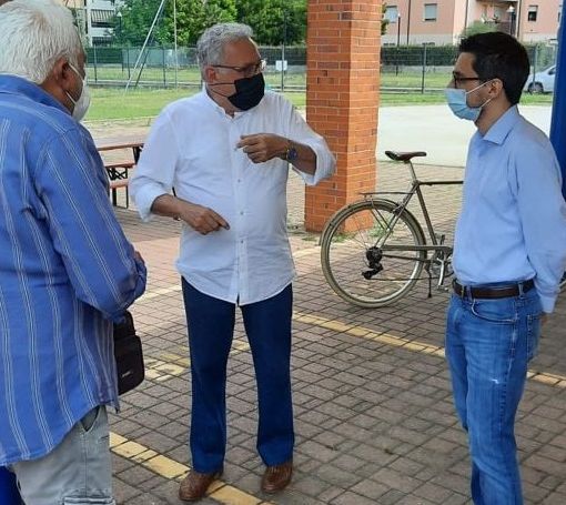 Il tour elettorale di Maggioni ieri a Borsano