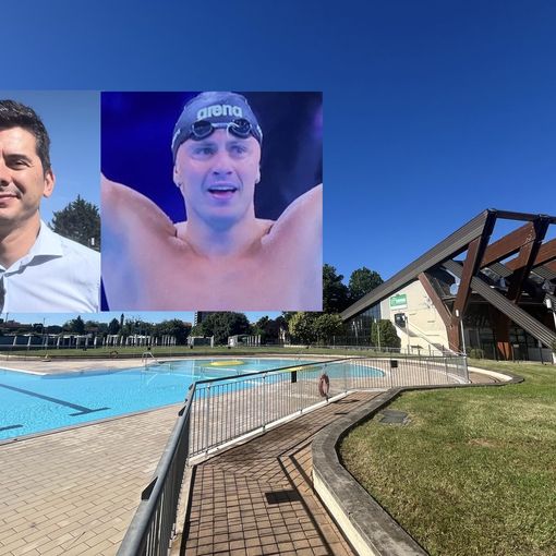 La piscina Manara Sartori riaperta, a lato Melzi e Martinenghi