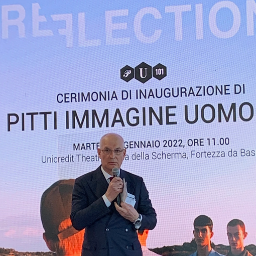 Sergio Tamborini all'inaugurazione di Pitti