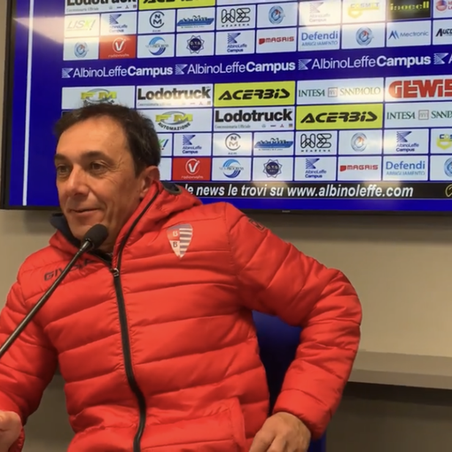 Luca Prina in sala stampa a Zanica