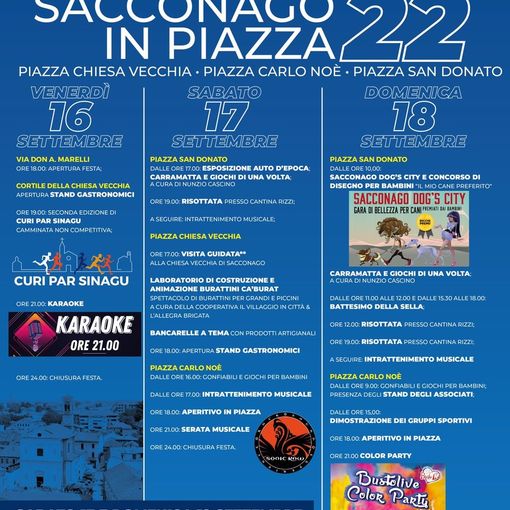 Sacconago torna in piazza. E ci resta per tre giorni