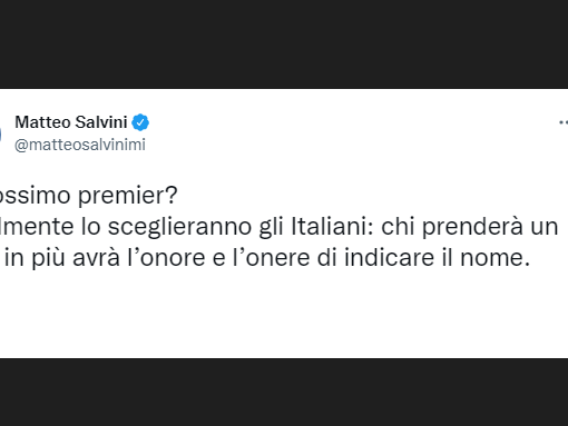 Salvini: «Il prossimo premier lo indicherà chi prenderà più voti»