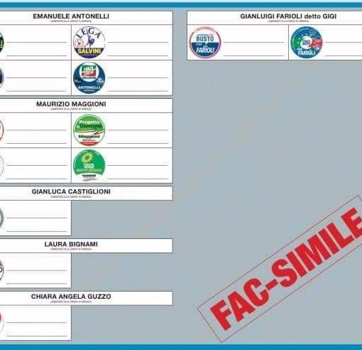 Busto e il fac-simile della scheda elettorale: Farioli è «l'unico a destra»