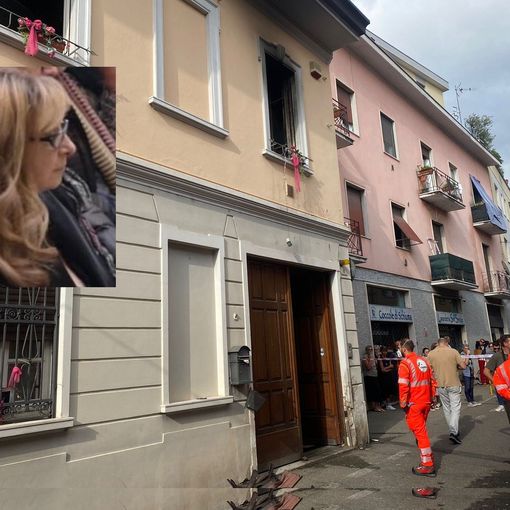 I soccorsi e nella foto piccola Luciana Zaro