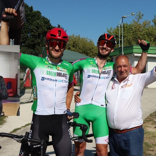 Il presidente Spada con Bernard e Plebani. Nel riquadro, Bof