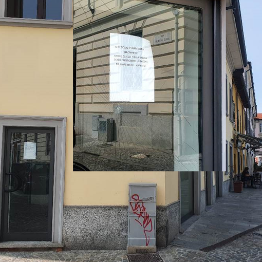 Busto, piazza Vittorio Emanuele non decolla. Sulle vetrine “l’avviso” ai vandali