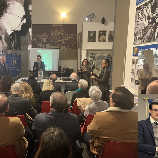 Al museo della Scherma una serata incantata tra il ricordo di Cesare Vago e il libro su Mangiarotti. A destra il passaggio di consegne tra Castiglioni e La Torre